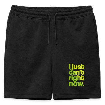 Just Can't (dark) - Mens' Premium Organic Sweatshorts - black - Front - AI Model Male 178 light (178cm)