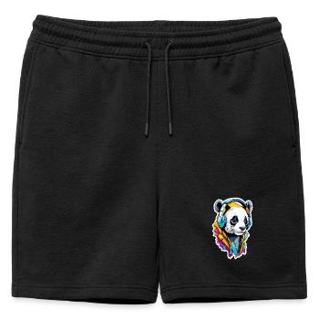 Panda - Short de survêtement homme premium - noir - Devant - AI Model Male 178 light (178cm)