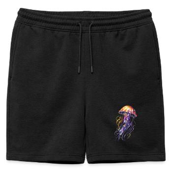 Aquarelle de méduse - Short de survêtement homme premium - noir - Devant - AI Model Male 178 light (178cm)