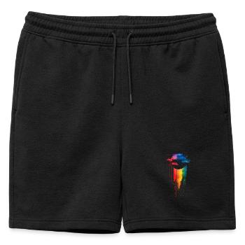 Subtil et cool Dripping Pride drapeau arc en ciel Design - Short de survêtement homme premium - noir - Devant - AI Model Male 178 light (178cm)