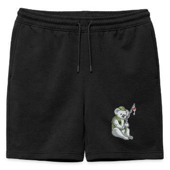 Pêche à la canne à pêche du pêcheur koala - Short de survêtement homme premium - noir - Devant - AI Model Male 178 light (178cm)