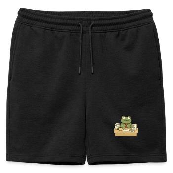 Grenouille d’affaires - Short de survêtement homme premium - noir - Devant - AI Model Male 178 light (178cm)