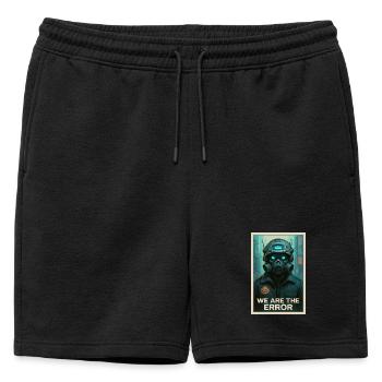NOUS SOMMES L’ERREUR - Short de survêtement homme premium - noir - Devant - AI Model Male 178 light (178cm)
