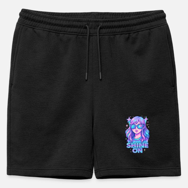 Kosmische Träumerin Mädchen Illustration - Männer Premium Organic Sweatshorts - Schwarz