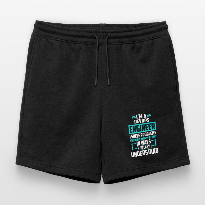 DevOps Engineer I Solve Problems You Cant Mens' Premium Organic Sweatshorts
