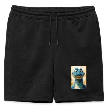Illustration of a crocodile - Mens' Premium Organic Sweatshorts - black - Front - AI Model Male 178 light (178cm)