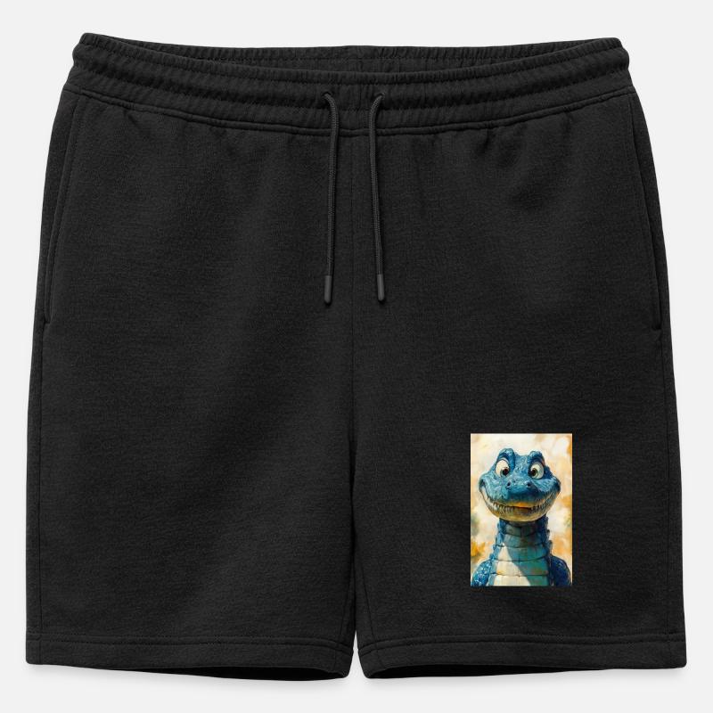 Illustration eines Krokodils - Männer Premium Organic Sweatshorts - Schwarz