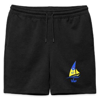 Sailboat Var 83 - Mens' Premium Organic Sweatshorts - black - Front - AI Model Male 178 light (178cm)