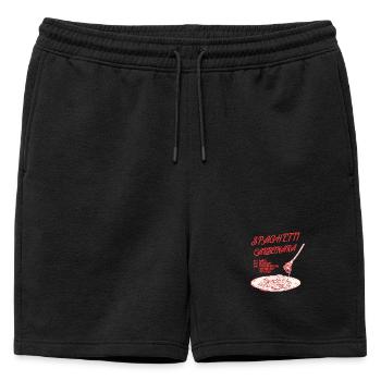 Recette de spaghetti à la carbonara - Short de survêtement homme premium - noir - Devant - AI Model Male 178 light (178cm)