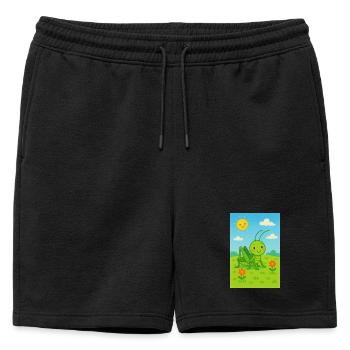 Sauterelle verte au soleil - Short de survêtement homme premium - noir - Devant - AI Model Male 178 light (178cm)