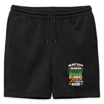 Gym TU ES PLUS RAIDE, JE SUIS UN POIREAU, C’EST ÇA - Short de survêtement homme premium - noir - Devant - AI Model Male 178 light (178cm)