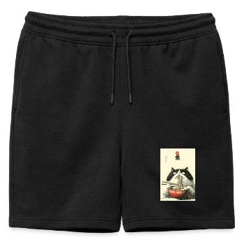 Festin de nouilles Neko - Short de survêtement homme premium - noir - Devant - AI Model Male 178 light (178cm)