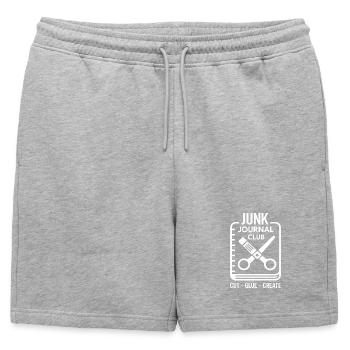 Crée de la colle coupée du Junk Journal Club - Short de survêtement homme premium - gris chiné - Devant - AI Model Male 178 light (178cm)