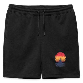 Sunset Meditation - Mens' Premium Organic Sweatshorts - black - Front - AI Model Male 178 light (178cm)