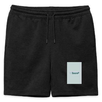 Où ? – Affiche minimaliste moderne - Short de survêtement homme premium - noir - Devant - AI Model Male 178 light (178cm)