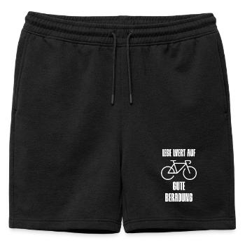 Attach importance to good cycling - for cycling fans - Mens' Premium Organic Sweatshorts - black - Front - AI Model Male 178 light (178cm)