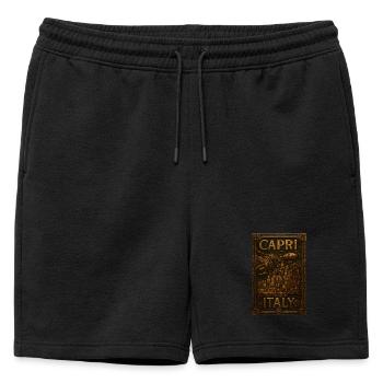 Capri Italy – Steampunk Bronze Travel Poster - Mens' Premium Organic Sweatshorts - black - Front - AI Model Male 178 light (178cm)