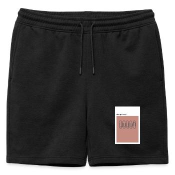 Chaos – German Style Red Paper Clips - Mens' Premium Organic Sweatshorts - black - Front - AI Model Male 178 light (178cm)