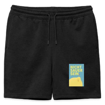 Don't Be Sour Funny Lemon Poster - Mens' Premium Organic Sweatshorts - black - Front - AI Model Male 178 light (178cm)