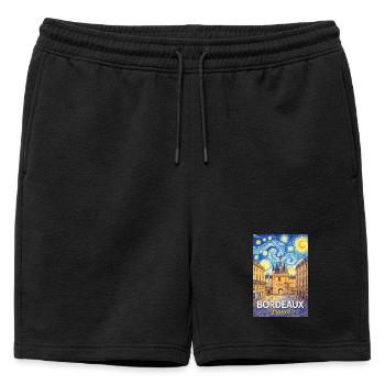 Bordeaux, France - Short de survêtement homme premium - noir - Devant - AI Model Male 178 light (178cm)