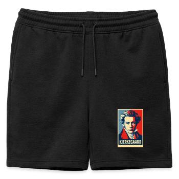 Kierkegaard Pop Art Portrait - Short de survêtement homme premium - noir - Devant - AI Model Male 178 light (178cm)