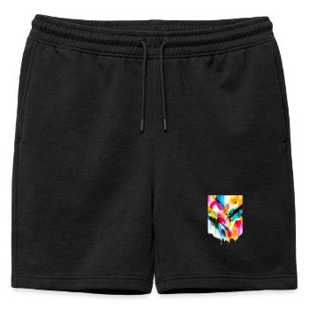 Un tourbillon abstrait coloré - Short de survêtement homme premium - noir - Devant - AI Model Male 178 light (178cm)