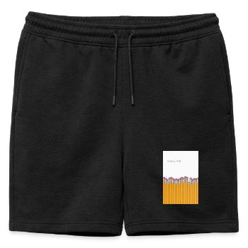 Perfection Minimaliste Irony Design - Short de survêtement homme premium - noir - Devant - AI Model Male 178 light (178cm)
