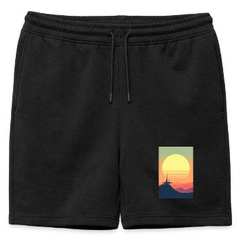 Un nouvel âge de l’espace a commencé - Short de survêtement homme premium - noir - Devant - AI Model Male 178 light (178cm)