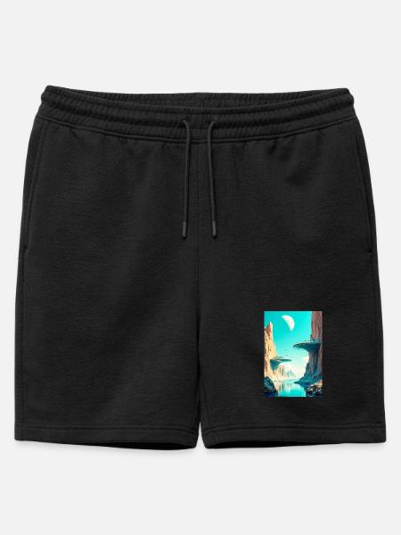 Humanity Finally Finds Its New Home in Space - Mens' Premium Organic Sweatshorts - black