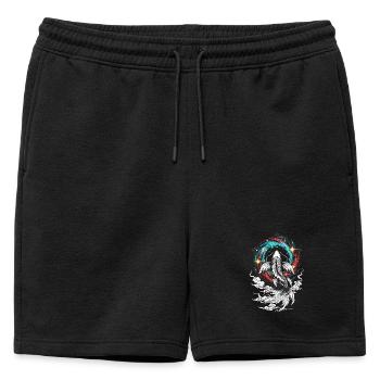 Koi ⭐ céleste - Short de survêtement homme premium - noir - Devant - AI Model Male 178 light (178cm)