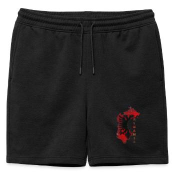 Albania - Short de survêtement homme premium - noir - Devant - AI Model Male 178 light (178cm)