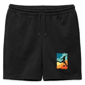 Joueur de football couleur explosion shot rétro vintage - Short de survêtement homme premium - noir - Devant - AI Model Male 178 light (178cm)