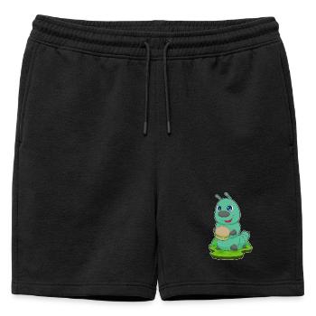 Cheeseburger chenille - Short de survêtement homme premium - noir - Devant - AI Model Male 178 light (178cm)
