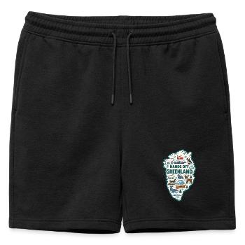 Mains hors Groenland Europe Solidarité - Short de survêtement homme premium - noir - Devant - AI Model Male 178 light (178cm)