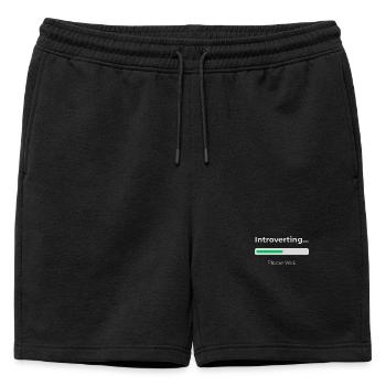 Introvert Loading - Mens' Premium Organic Sweatshorts - black - Front - AI Model Male 178 light (178cm)