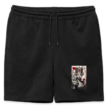 Fantasy Cyberpunk of the Queen of Hearts II - Mens' Premium Organic Sweatshorts - black - Front - AI Model Male 178 light (178cm)