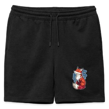 Renard et ciel étoilé - Short de survêtement homme premium - noir - Devant - AI Model Male 178 light (178cm)