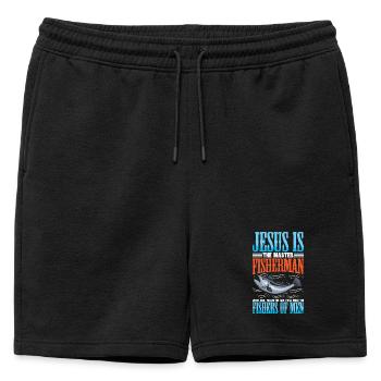 Pêcheurs Poissons Dictons Pêcheurs Pêcheur Drôle de pêcheur - Short de survêtement homme premium - noir - Devant - AI Model Male 178 light (178cm)