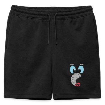 Éléphant | Déguisement de carnaval en costume de grand visage - Short de survêtement homme premium - noir - Devant - AI Model Male 178 light (178cm)