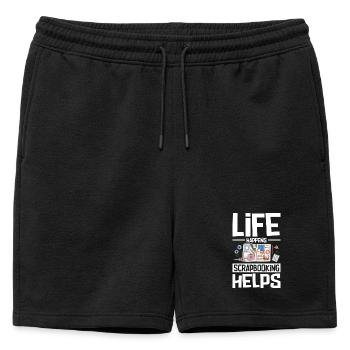 Scrapbooking always helps - Mens' Premium Organic Sweatshorts - black - Front - AI Model Male 178 light (178cm)