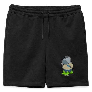 Peigne à ciseaux de coiffeur de cheval - Short de survêtement homme premium - noir - Devant - AI Model Male 178 light (178cm)