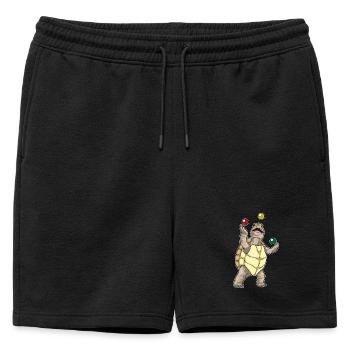 Jongleur de tortues jonglant - Short de survêtement homme premium - noir - Devant - AI Model Male 178 light (178cm)