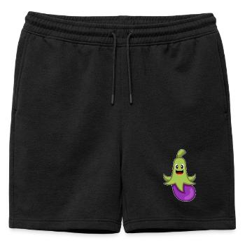 Poulpe Aubergine - Short de survêtement homme premium - noir - Devant - AI Model Male 178 light (178cm)