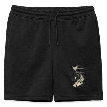 Graphique Poisson - Short de survêtement homme premium - noir - Devant - AI Model Male 178 light (178cm)