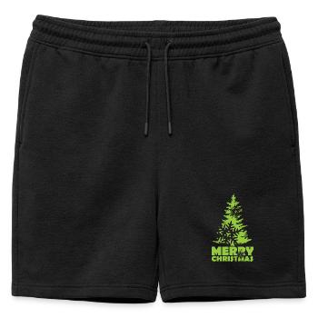 Christmas Fir Christmas Tree Snow Flake - Mens' Premium Organic Sweatshorts - black - Front - AI Model Male 178 light (178cm)