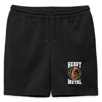 Cor ténor en métal lourd avec couronne de musique - Short de survêtement homme premium - noir - Devant - AI Model Male 178 light (178cm)