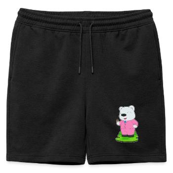 alliance de marié ours polaire - Short de survêtement homme premium - noir - Devant - AI Model Male 178 light (178cm)