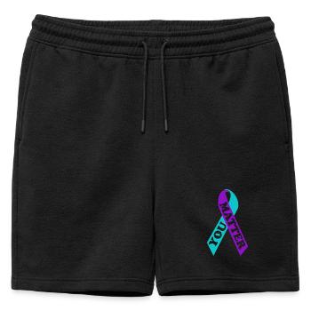 Ruban de sensibilisation au suicide YOU MATTER - Short de survêtement homme premium - noir - Devant - AI Model Male 178 light (178cm)