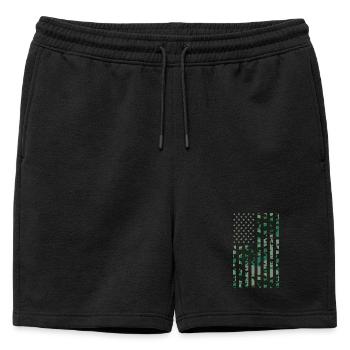 Drapeau des États-Unis Camoflage - Short de survêtement homme premium - noir - Devant - AI Model Male 178 light (178cm)
