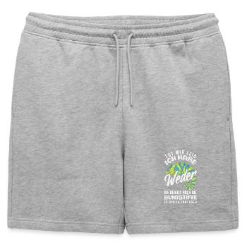 Neither patience nor crayons – sarcasm - Mens' Premium Organic Sweatshorts - heather grey - Front - AI Model Male 178 light (178cm)